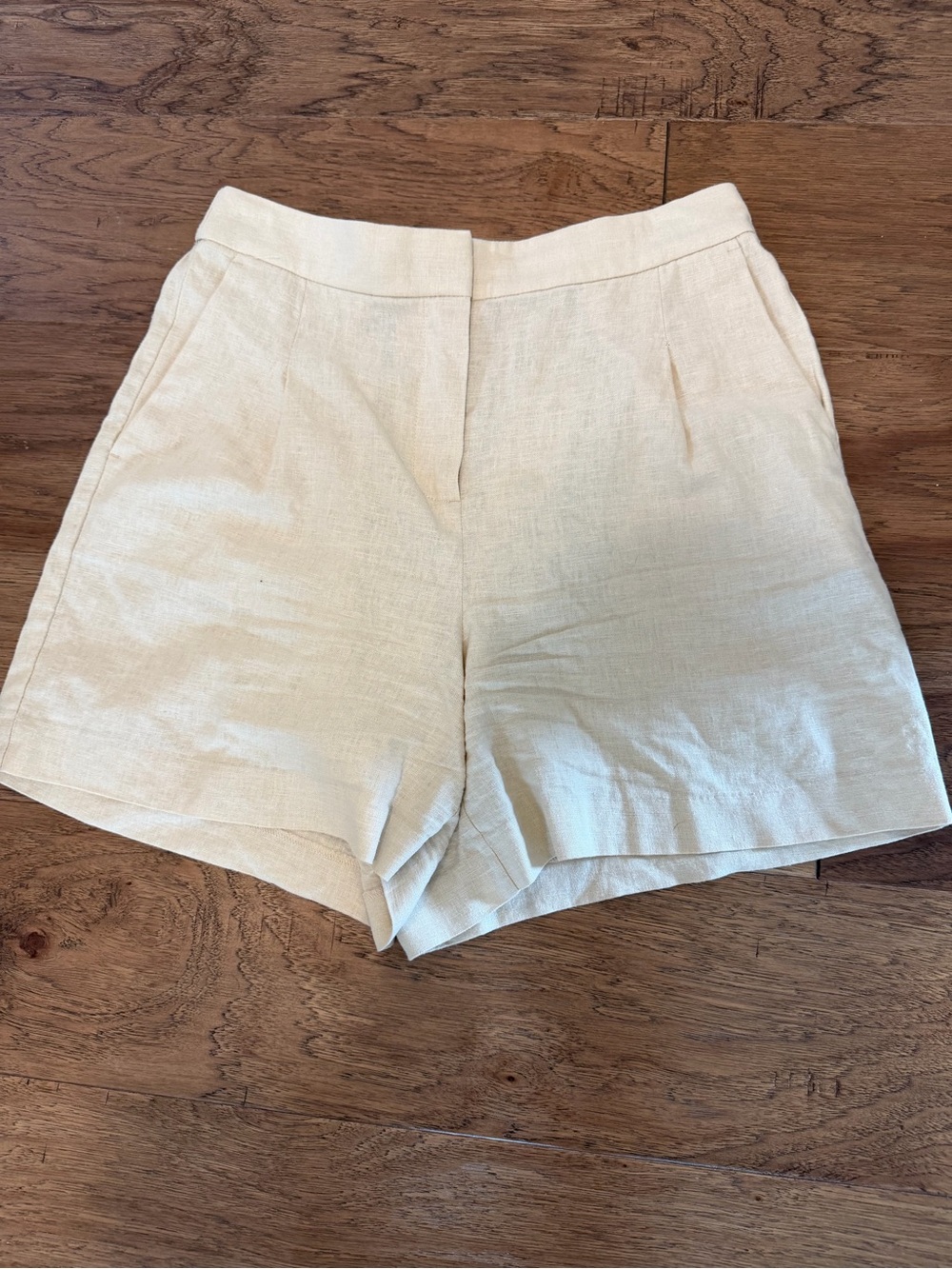 J. Crew Cream High-Rise Tailored Linen-Blend Shorts